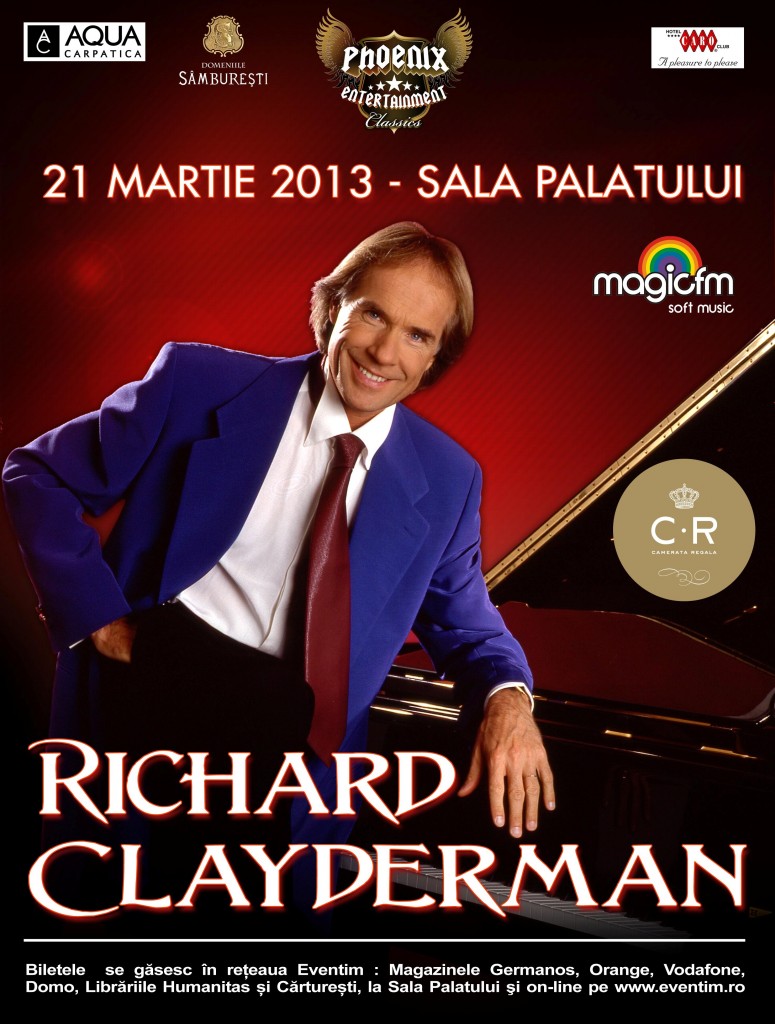 Pianistul RICHARD CLAYDERMAN in concert la Sala Palatului