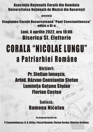 poze concert sus inut de corala nicolae lungu a patriarhiei romane