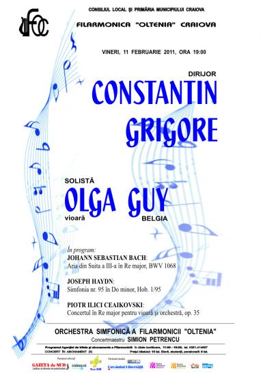 poze dirijor constantin grigore solista olga guy vioara belgia filarmonica oltenia 