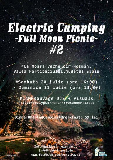 poze electric camping full moon picnic