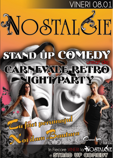 poze stand up comedy carnevale retro night party arad