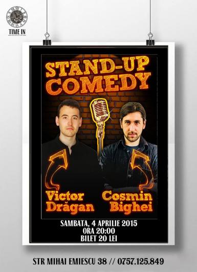 poze stand up comedy cu cosmin bighei si victor dragan time in