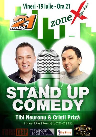 poze stand up comedy cu tibi neuronu si cristi priza