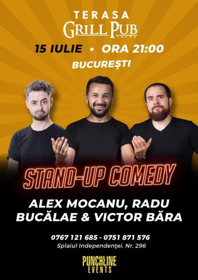 poze stand up comedy pe terasa grill pub 