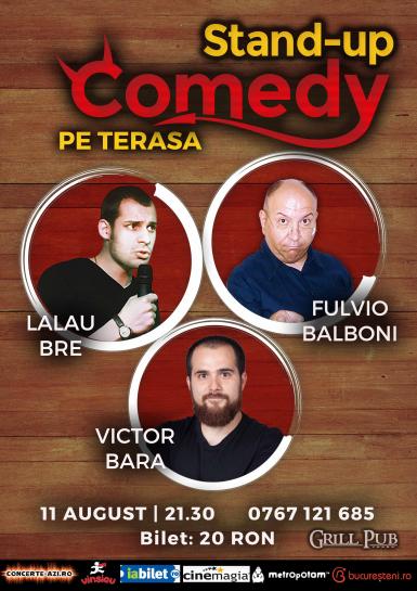 poze stand up comedy pe terasa grill pub 