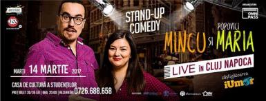 poze  standup comedy mincu si maria popovici