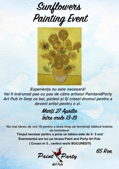 poze sunflowers painting event 27 aprilie