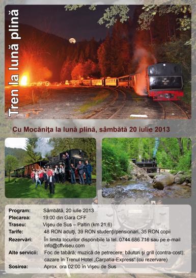 poze tren special cu mocanita la luna plina sambata 20 iulie 2013