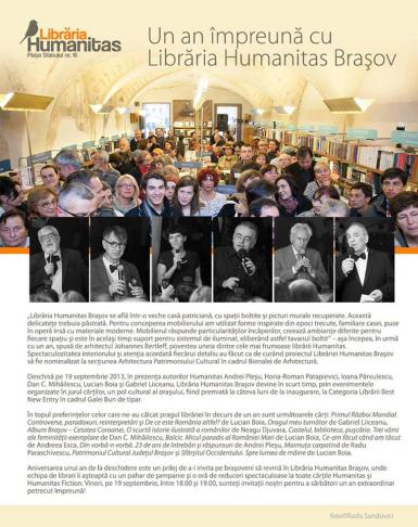 poze un an impreuna cu libraria humanitas brasov