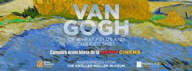 poze van gogh of wheat fields and clouded skies