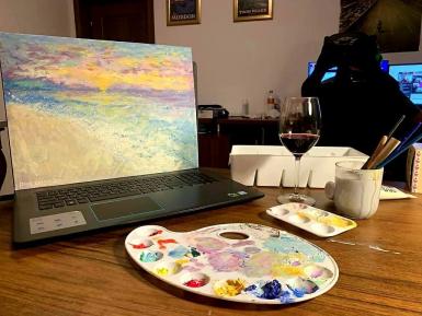 poze wine paint night in online