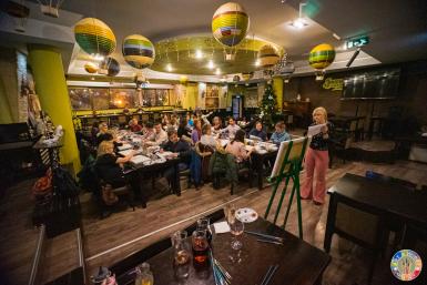 poze wine paint night out journey pub