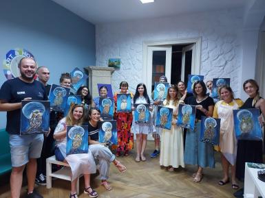 poze wine paint night out la sediu