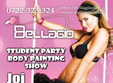 student party body painting show in bellagio club din bucuresti